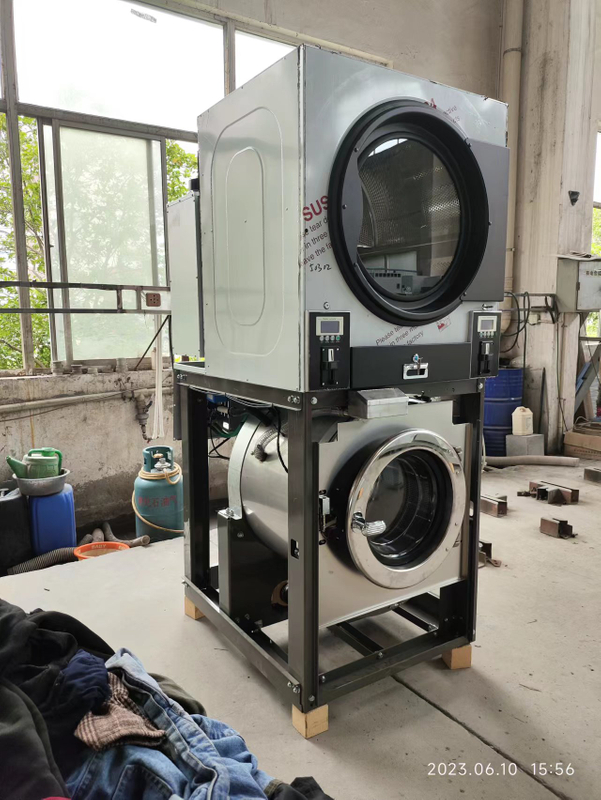 2023 Hot Sale Commercial Large Capacity Coin Operated Automatic Front-Load Stack Washer And Dryer