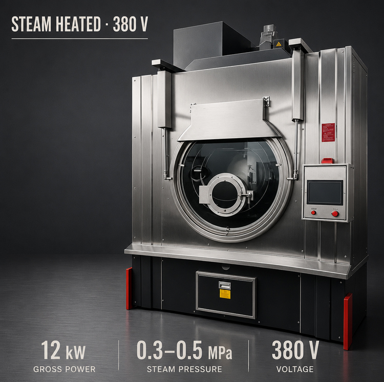 Industrial Laundry Tumble Dryer 200kg Steam & Electric Heating Heavy Duty Garment Linen Dryer For Hotel Laundry Plant